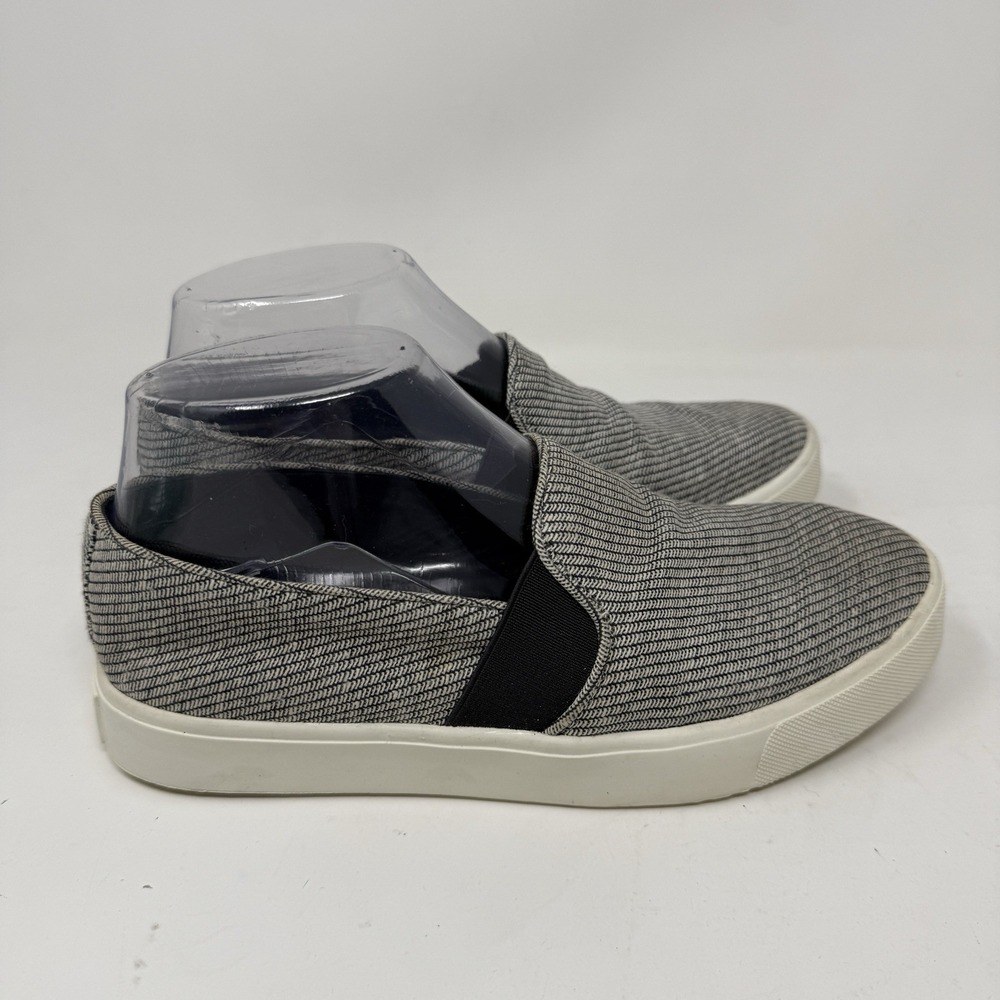 Vince Blair Platform Leather Black Textured Slip-On Women's Sneakers Size 6